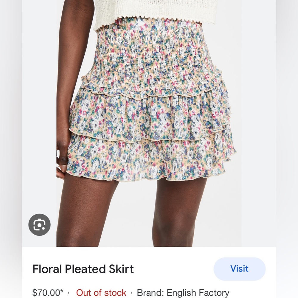 NWT English Factory tiered floral skirt